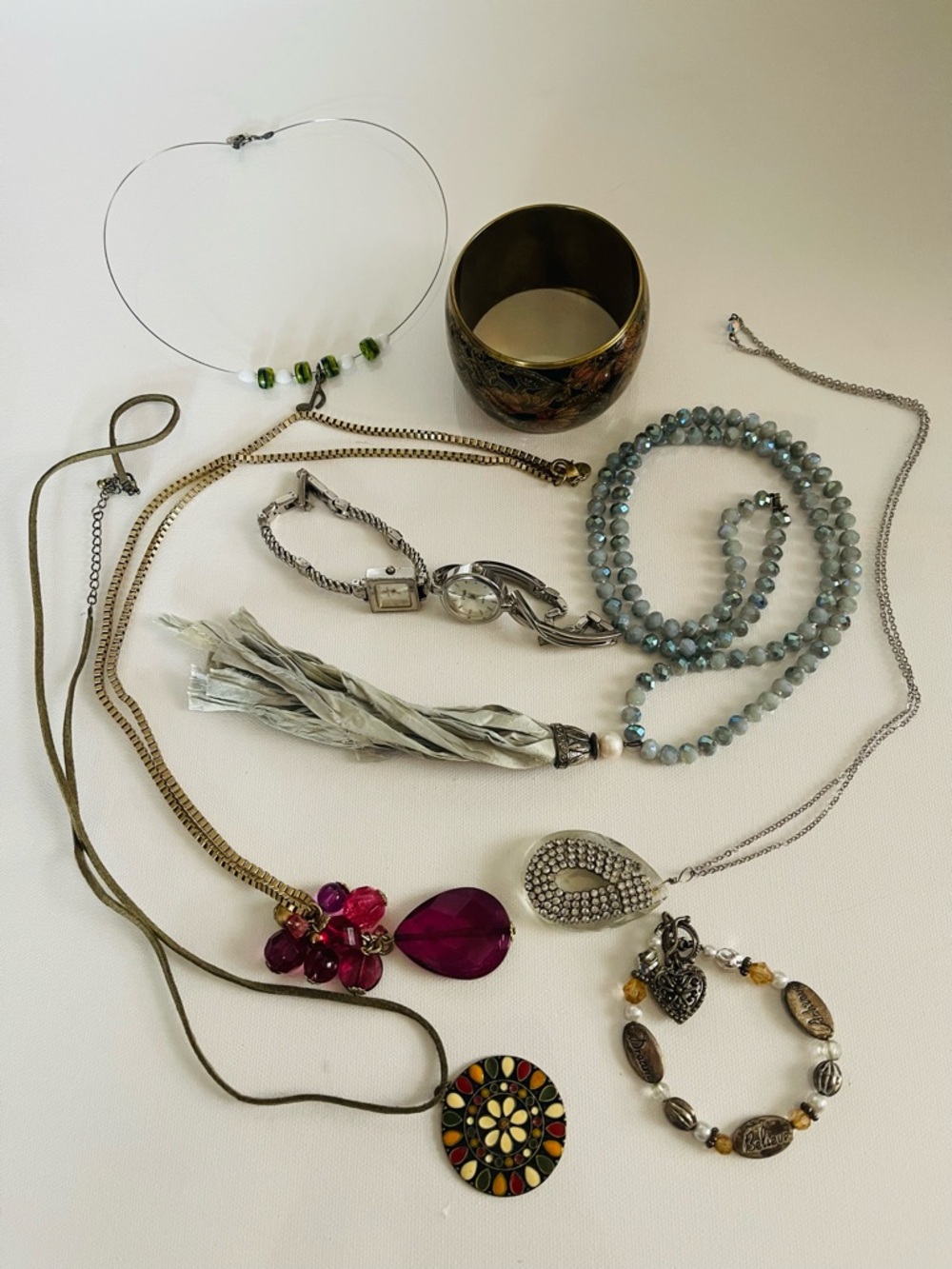 Assorted Women’s Jewelry Bundle - 5 Necklaces - 2 Watches - 2 Bracelets